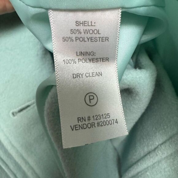 Vintage Chadwick’s Sky Blue Wool Blend Pea Coat - Picture 6 of 6